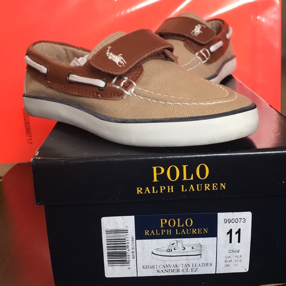 Polo khaki Boat shoe w leather trim - Picture 1 of 3